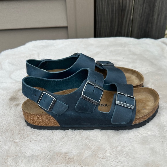 Birkenstock Milano Dark Blue Sandals size 39 US 8-8.5 - Picture 1 of 7